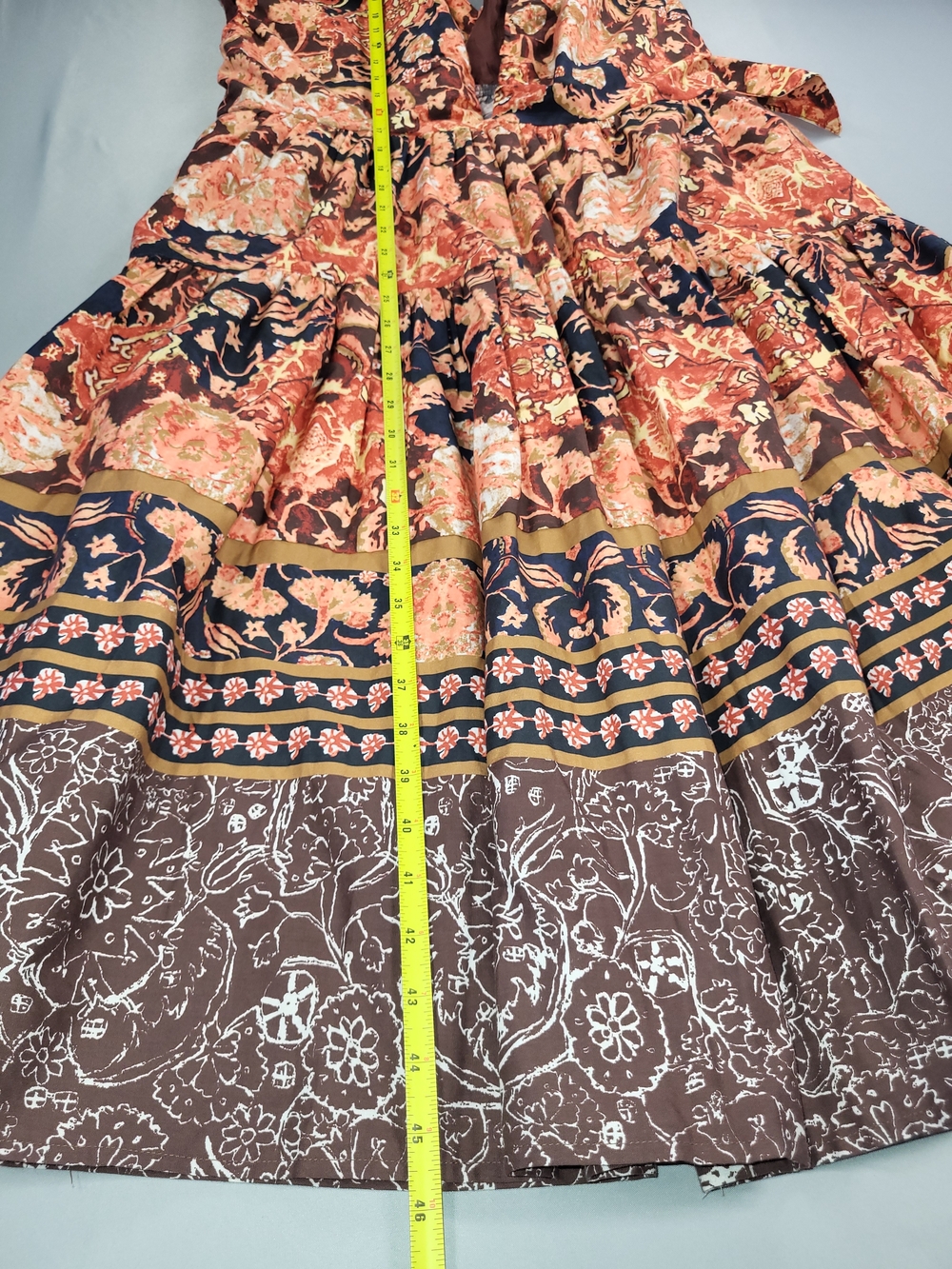 Anthropologie Floral Tie-Back Dress - Navy & Rust - Picture 10 of 14